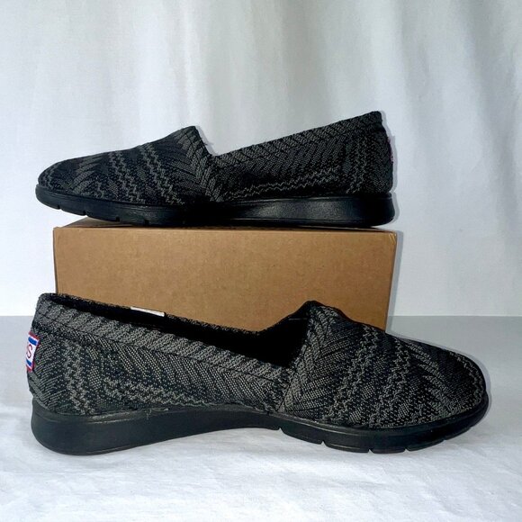 Bobs From Skechers Memory Foam Slip On Black & Gray Shoes, Size 9W, EC! - Picture 2 of 11